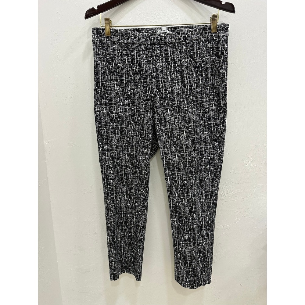 Jules & Leopold Black White Crosshatch Pull On Stretch Pants Large CH23144F